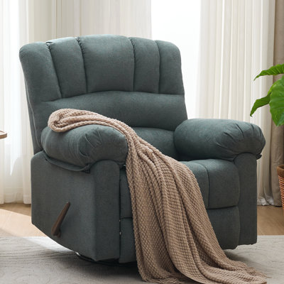 36" Wide Oversized Swivel Recliner Chair with Rocking Function