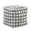 Pouf carré moderne 100% tissu blanc noir, antidérapant, 16 po x 16 po x 16 po, pieds-133001324