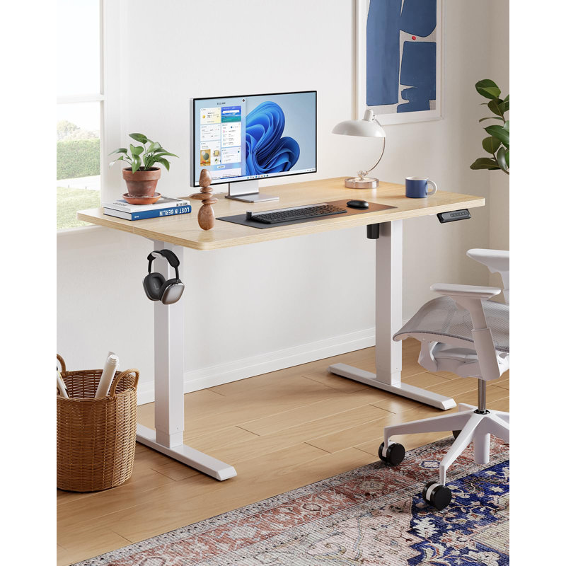 Standing Desk，Adjustable Height Of The Lifting Desk, 46.5" H x 47.2" W x 23.6" D, Brown/Black