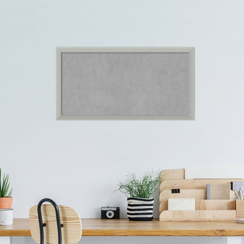 Tableau magnétique encadré feuille d'argent, H 14 po x l 26 po