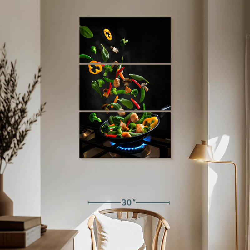 Yarlin Flying Stir-Fried Vegetables, 65" H x 42" W