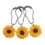Anneaux de crochets de rideau de douche à fleurs, 12 pièces d'anneaux de douche antirouille décoratifs pour ensemble de salle de bain (tournesol jaune)