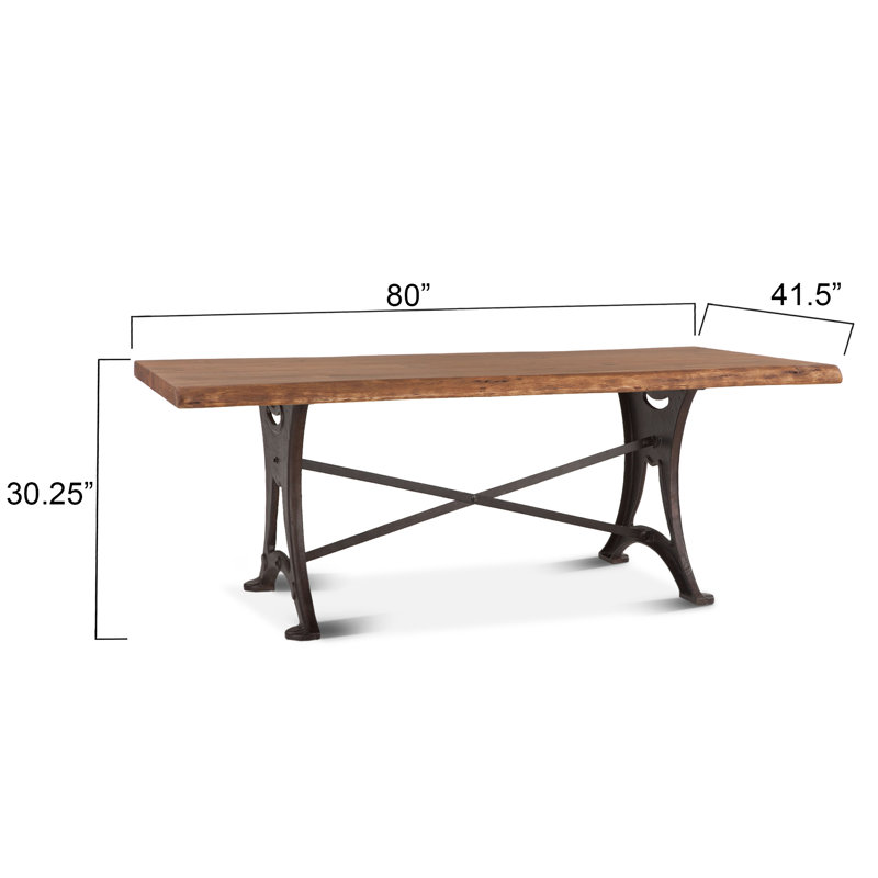 Organic Forge Solid Wood Dining Table, Natural Walnut, 36" H x 72" L x 36" W