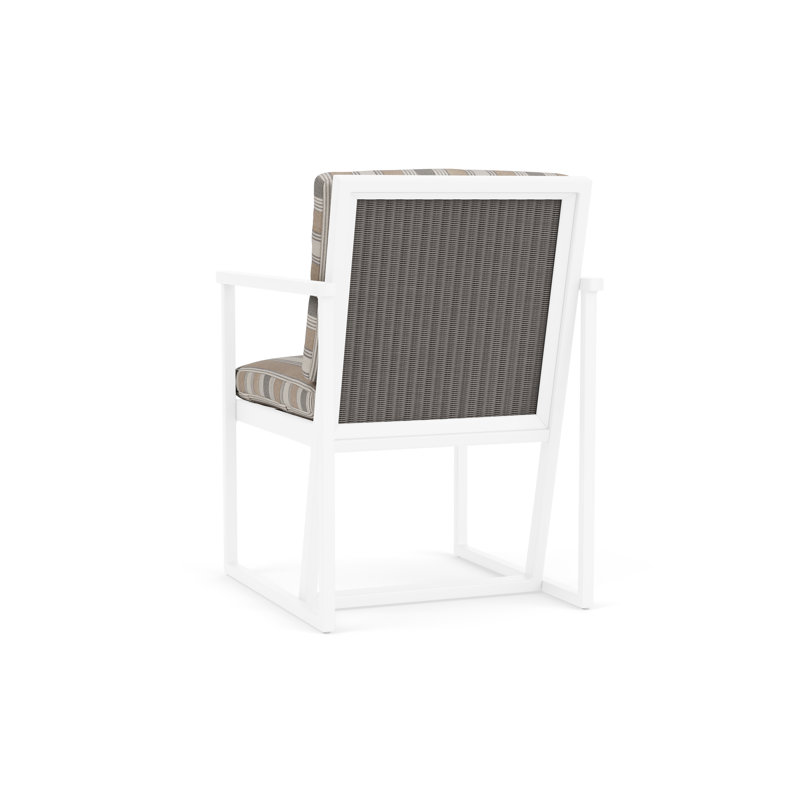 Summit Outdoor Dining Armchair, Pewter, Purveyor Pewter, White