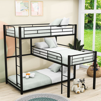 Hephzibah Kids Twin Over Twin Over Twin Bunk Bed