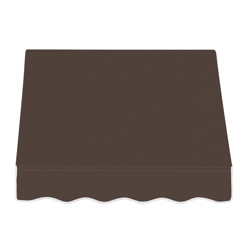 Auvent fixe en tissu acrylique rétro Awntech Dallas, H 16 po x l 40,5 po x P 30 po, Brun