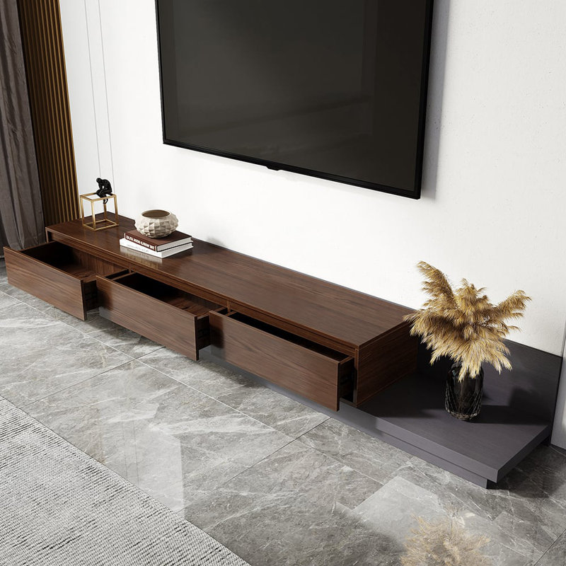 Richetts Walnut Extendable TV Stand With 3 Drawers(79"-142")