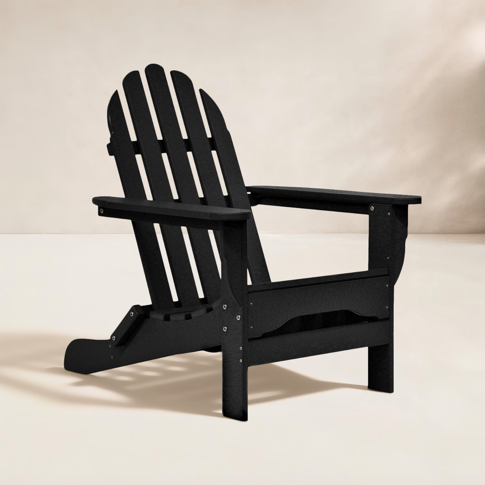 Leighton Outdoor Adirondack Chair, Black