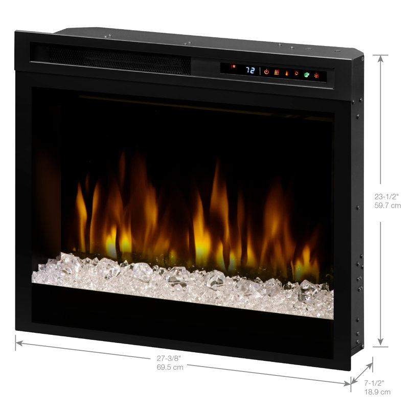 Insertion de foyer électrique contemporain Dimplex Nova Multi-Fire XHD avec lit de braise acrylique et chaleur en céramique
