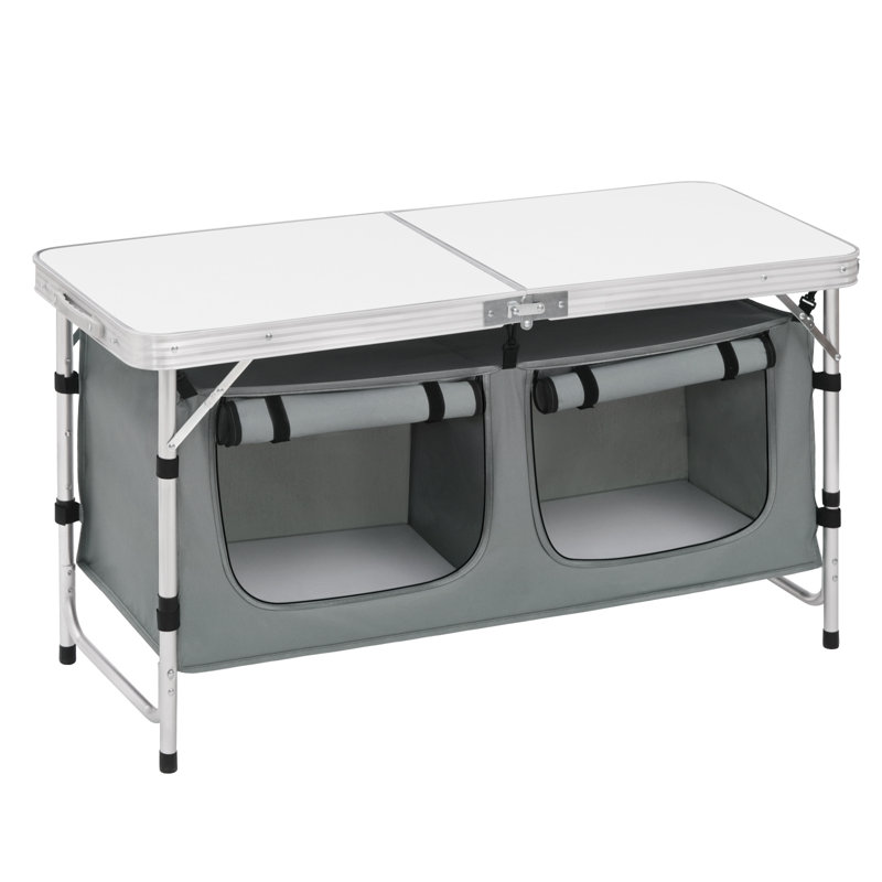 Wasco 6 Person Rectangular 120cm L Camping Table, White/Grey