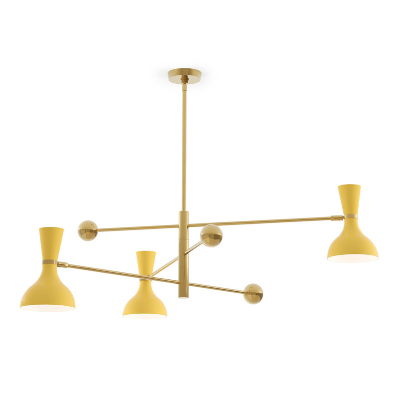 Clare 3 - Light Pendant, Modern Brass, Sunset