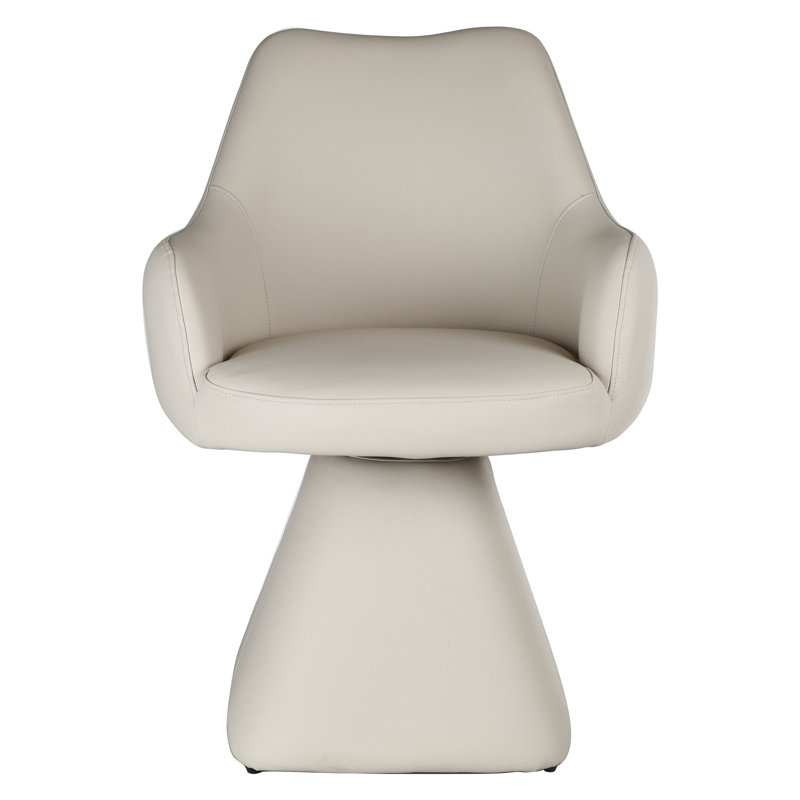 Chaise de salle à manger Marty en beige, siège pivotant à retour automatique, Beige