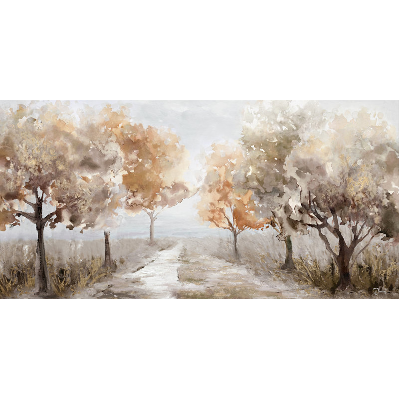 «Fall Trees», reproduction d'art sur toile tendue, H 24 po x l 48 po x 1,5 po