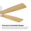 Ventilateur de plafond encastré à moteur à courant continu à pales en bois massif 54 pouces Milan avec télécommande, blanc et grain de bois-1235038688-1235038692-1235038703