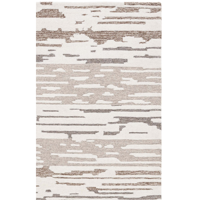 Tapis en laine / coton touffeté à la main Fifth Avenue en brun / beige, Rectangle 6 pi x 9 pi