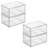 mDesign Plastic Wide Stackable Bathroom Storage Organizer, Drawer, Clear