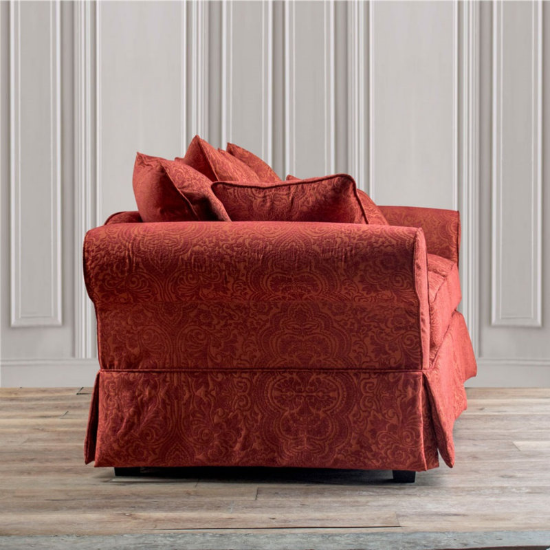 Simple Red Casual Sofa, 35.43" H x 68.9" W x 36.22" D