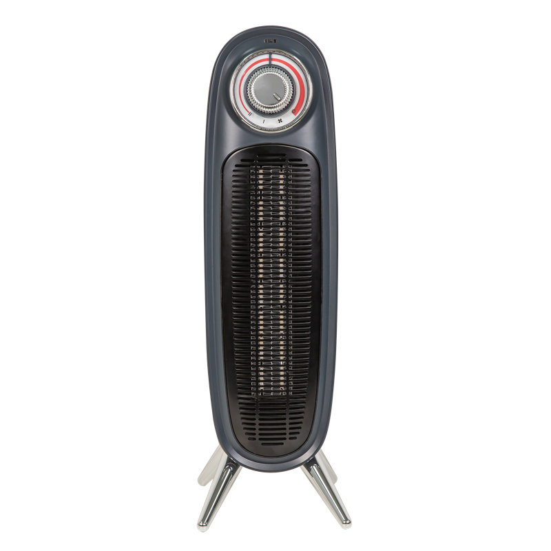 Retro 2,000 Watt Electric Fan Tower Heater, Grey