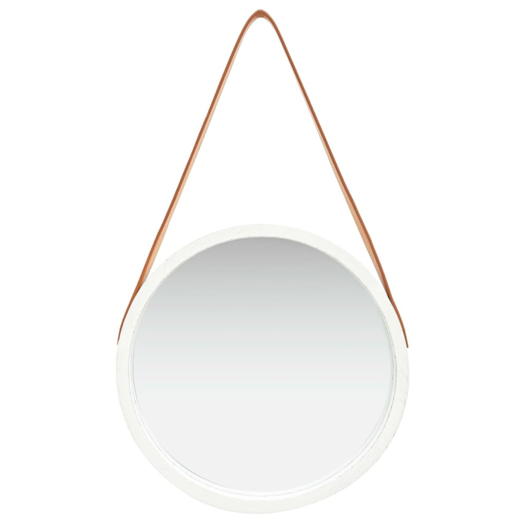 Hanging Mirror Height Adjustable Wall Mirror Bathroom Mirror Round August Grove® 