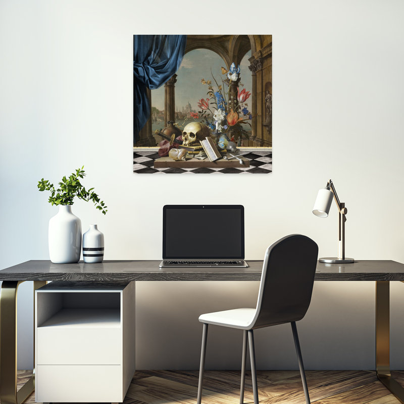 Art contemporain, art floral classique, H 18 po x l 18 po