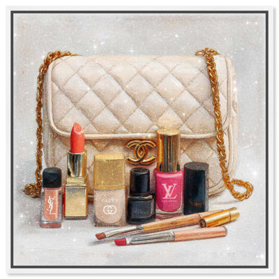 Purse Makeup Assortment Fashion Art Canvas Print by Art Remedy