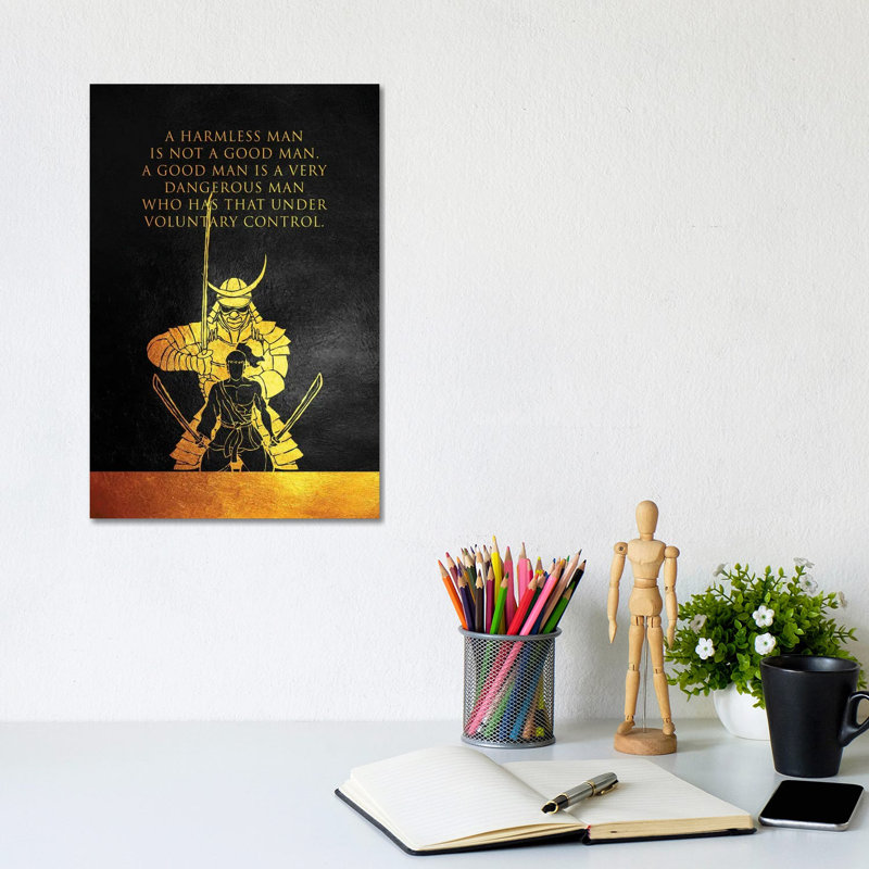A Good Man - Samurai Motivation 1 Piece Wrapped Canvas Wall Art, 20.32 cm H x 30.48 cm W