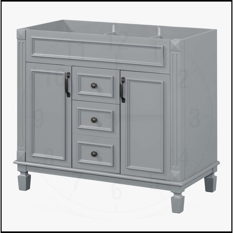 Meuble-lavabo 36 po sans lavabo supérieur, Gris