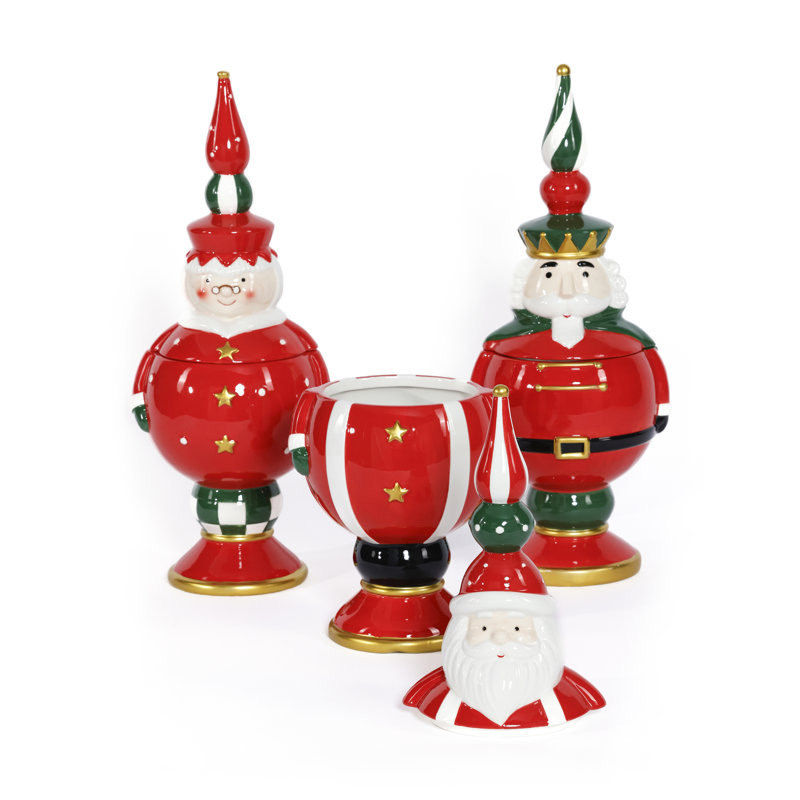 Hand-Painted Ceramic Cookie Jar, Set of 3 Assorted Styles