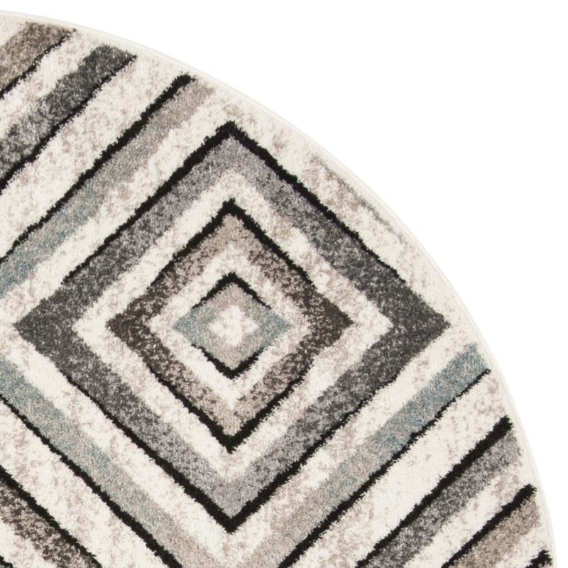 Tapis géométrique Brynlea Performance, Rond 6 pi 7 po