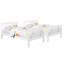 Lit simple / simple avec lit blanc, matériau en pin, garde-corps encastré, esthétique transitionnelle pour une utilisation dans la chambre à coucher en pin, avec chambre à coucher moderne, rangement en dessous