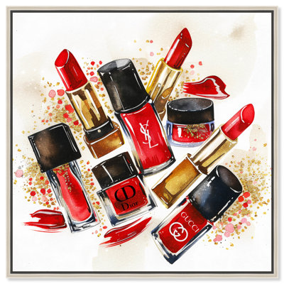 Rouge à lèvres et vernis à ongles, impressions sur toile par Art Remedy