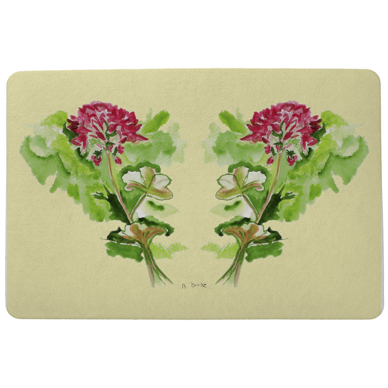 Tapis d'intérieur / extérieur Bernadeu Geraniums, Rectangle 1 pi 6 po x 2 pi 2 po