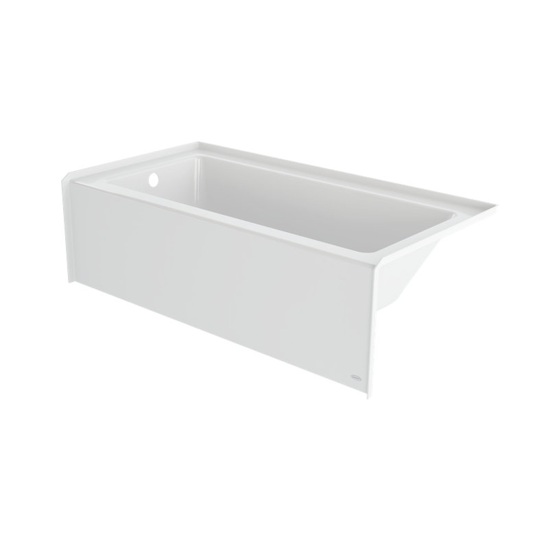 SIGNATURE® Rectangle Flat Front 6632 Skirted Soaking, Left, White