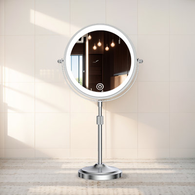 Miroir de plancher rond en métal Afrina