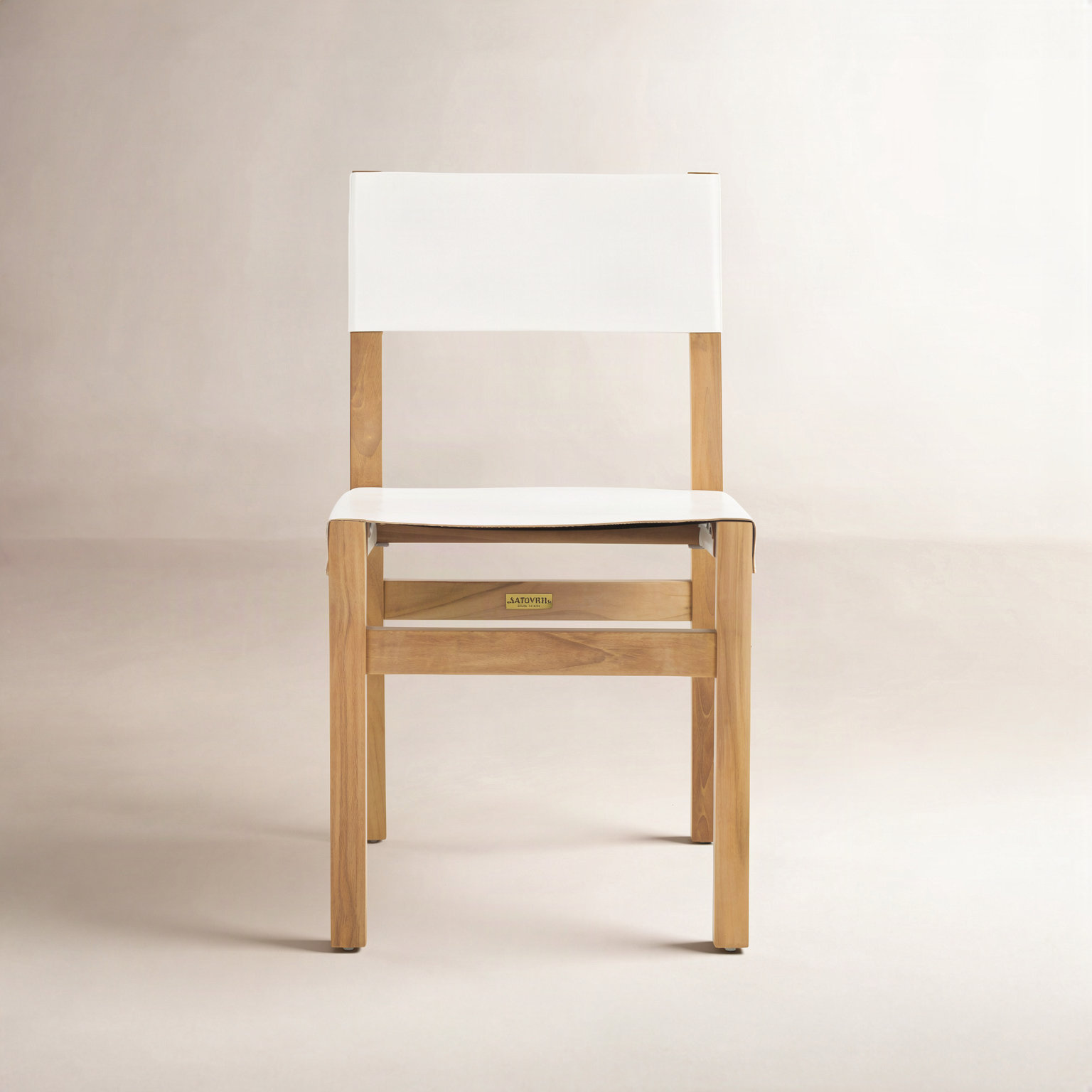Canele Teak Dining Chair, White