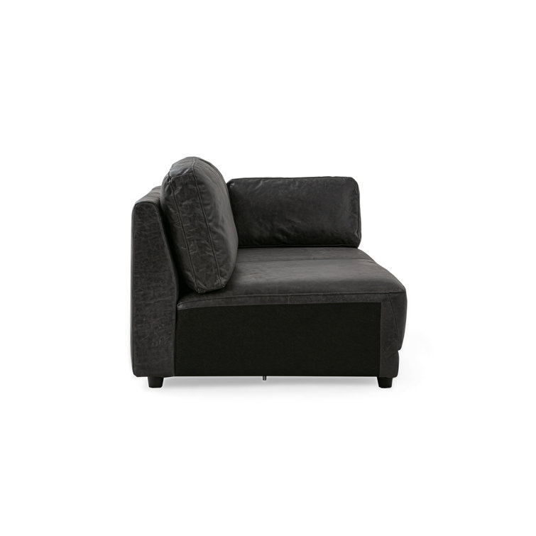 Ebony Domus 71 Leather Armless Sofa