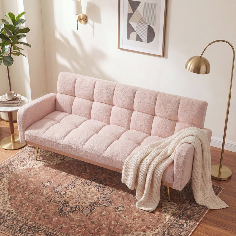 Canapé multifonctionnel pour petits espaces de chambre à coucher, Pink Fabric