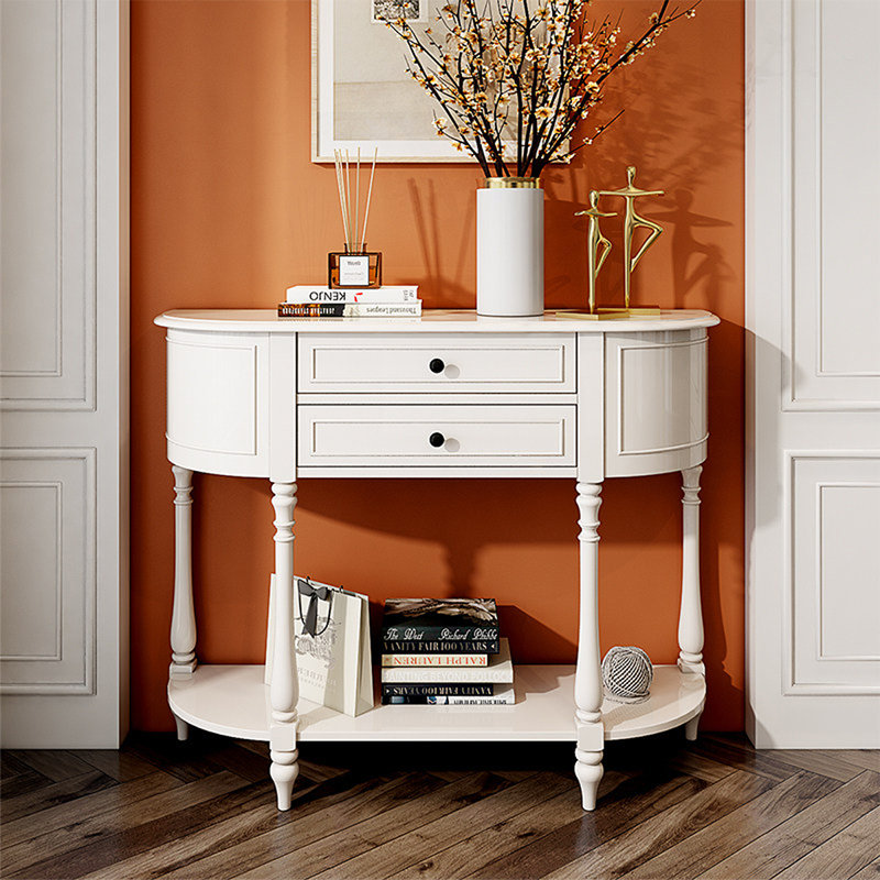 Console blanche en bois massif, 47.24, Blanc