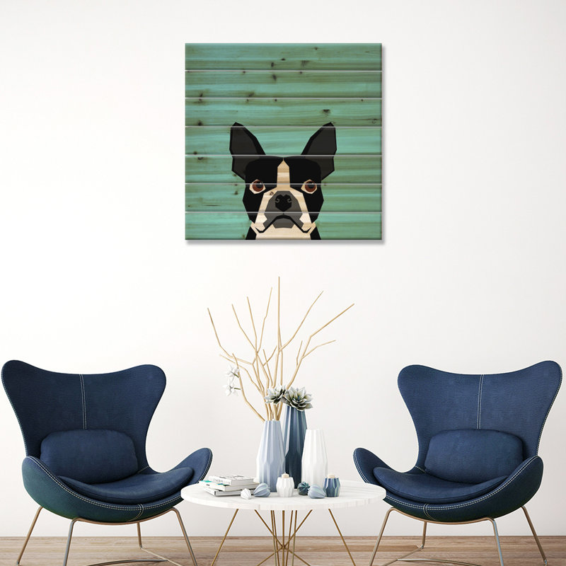 «Boston Terrier» par Pet Welcome - peinture sur bois sans cadre