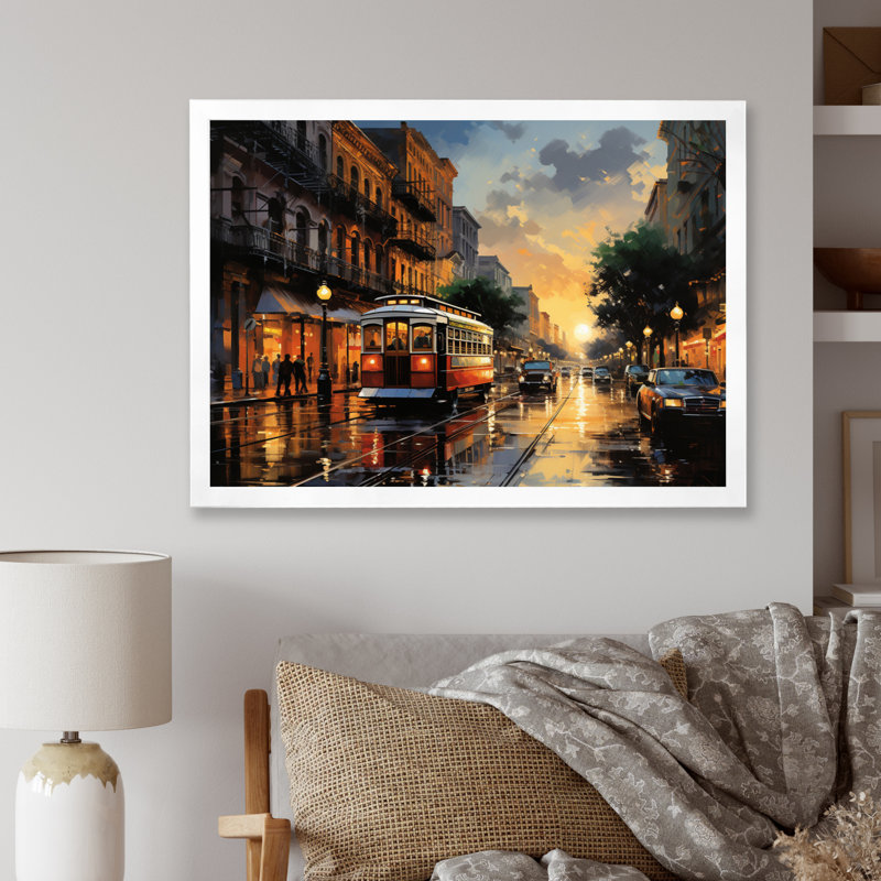 «New Orleans Cityscape Comes Alive At Night I - New Orleans», reproduction sur toile encadrée, H 24 po x l 32 po x P 1 po