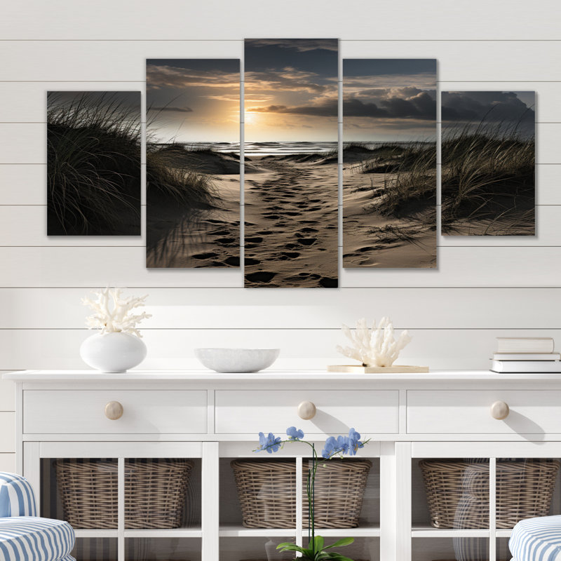 «Beach Photo Footprints In VI» sur toile, reproduction de 5 pièces