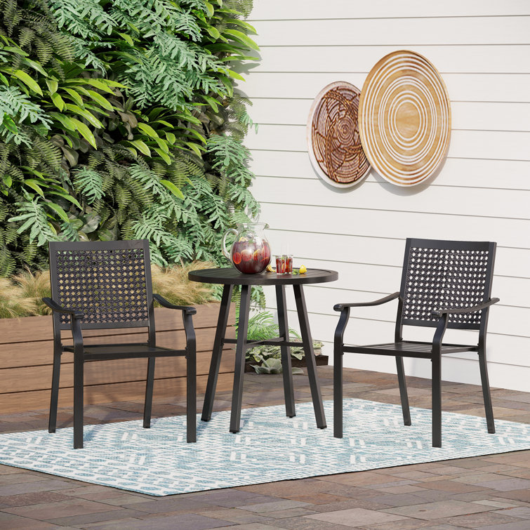 Alyah 2 - Person Metal Patio Dining Set with Round Table