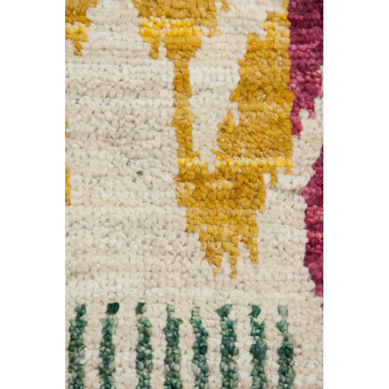 Tapis unique en laine nouée à la main 10 pi x 14 pi couleur souci
