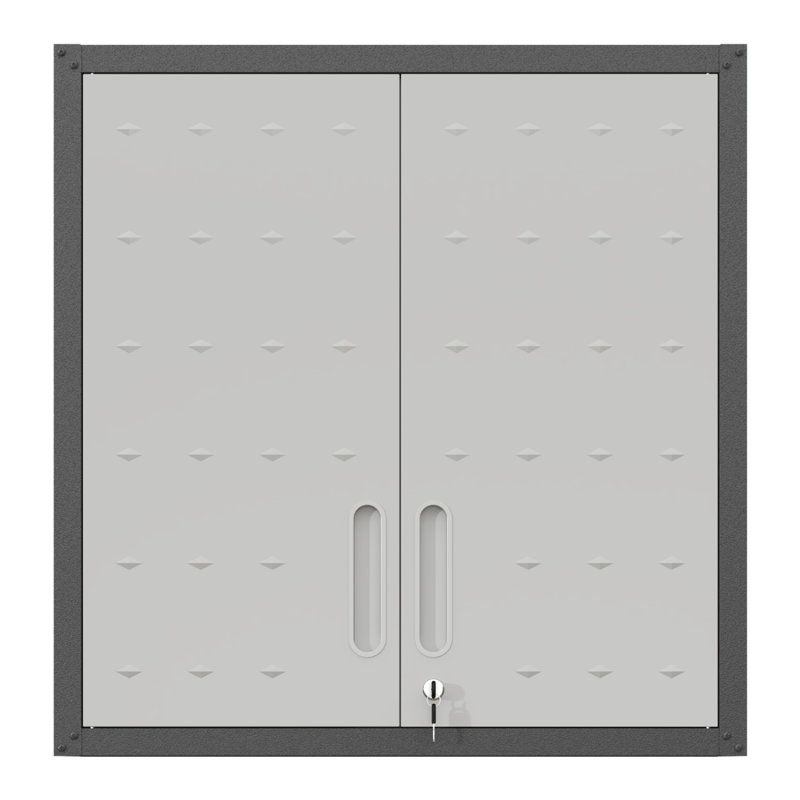 Armoire de rangement murale en métal avec porte verrouillable et 1 tablette pour garage, bureau, assemblage requis