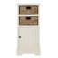 Armoire d'appoint rustique Painswick Farmhouse - Bois de pin moderne avec paniers en osier et rangement fonctionnel-1587841095