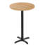 Plateau de table rond en bois massif de 30 po avec base en X de 22 po x 22 po-158564411-158564414-158564410
