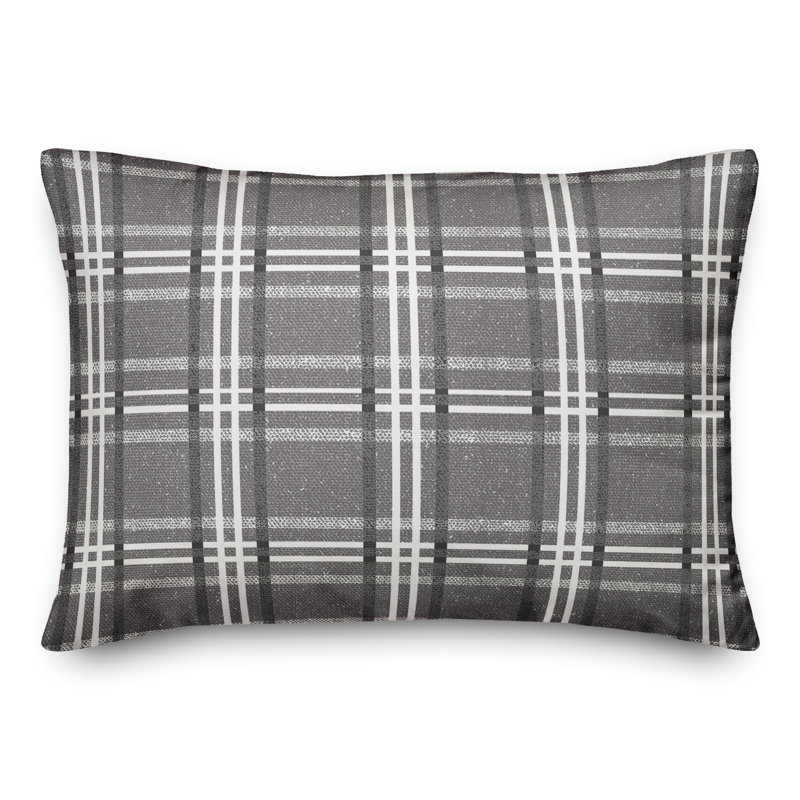 Abstract Outdoor Throw Pillow, Gray