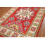 Tapis de vestibule oriental traditionnel rouge Kazak 2x3
