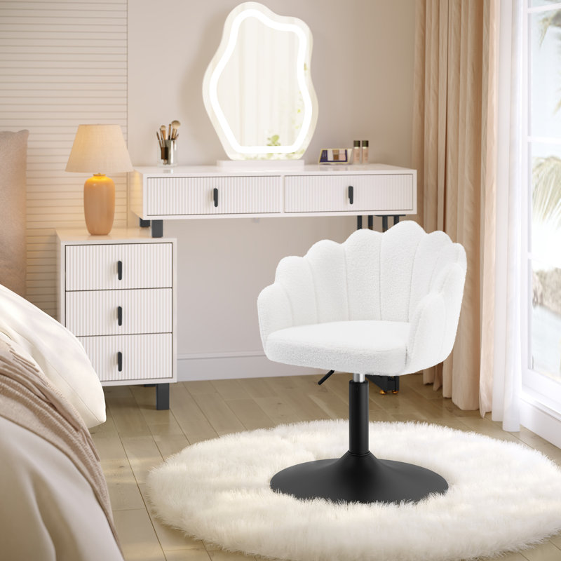 Metal Accent Stool, Teddy, White