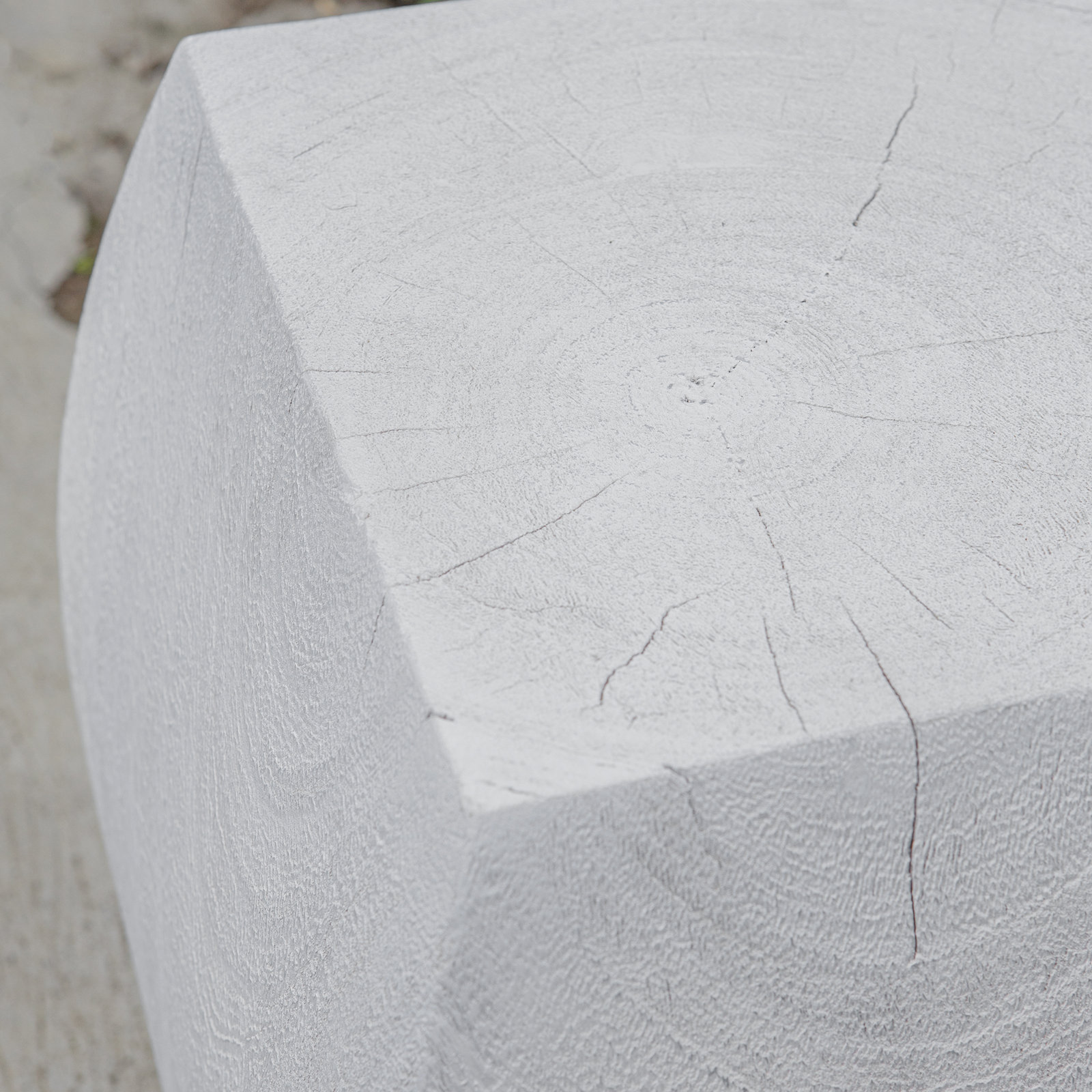 Coriander Solid Wood Accent Stool, White